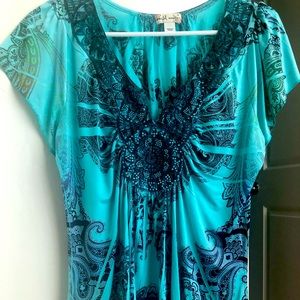 World Unity Turquoise Top  Size Medium